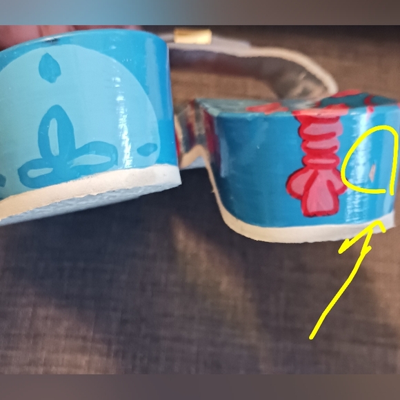 GORG! Dr Scholls Hand-painted Lobster Crayfish Sandals, Wood Red Leather Sz 8 - Picture 14 of 15